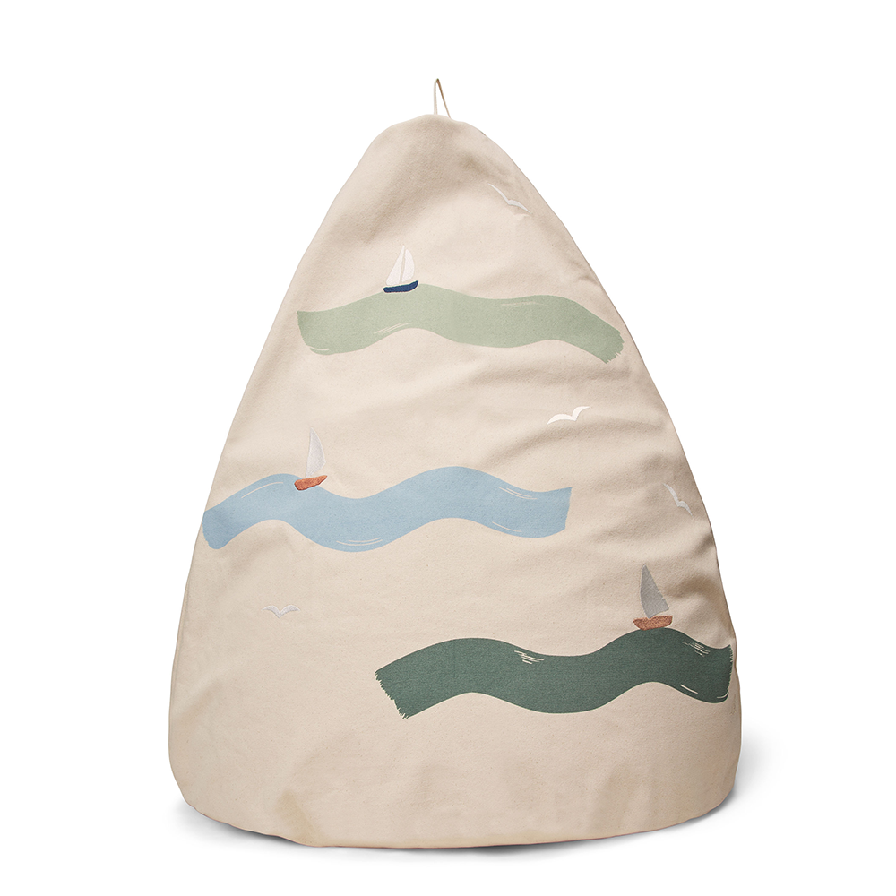 Dear April Pouf brodé « Bay » Big Waves
