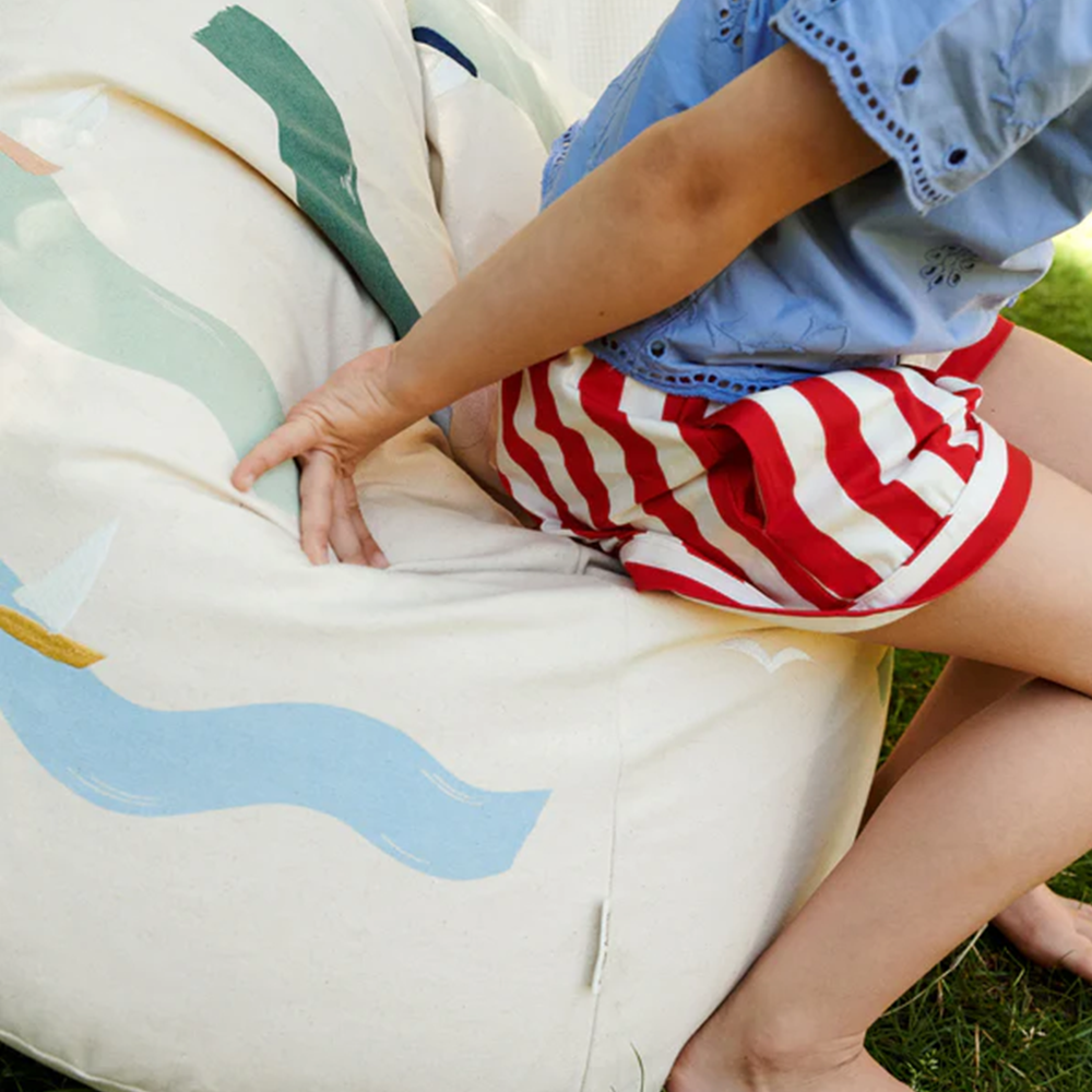 Dear April Pouf brodé « Bay » Big Waves