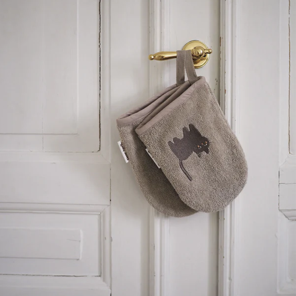 Dear April Lot de 2 gants de toilette « Paw » Moon Cat