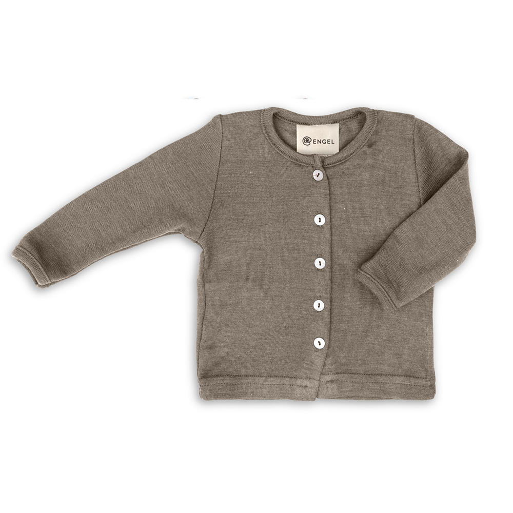 Engel  Schurwolle/Seide Baby-Cardigan Walnuss