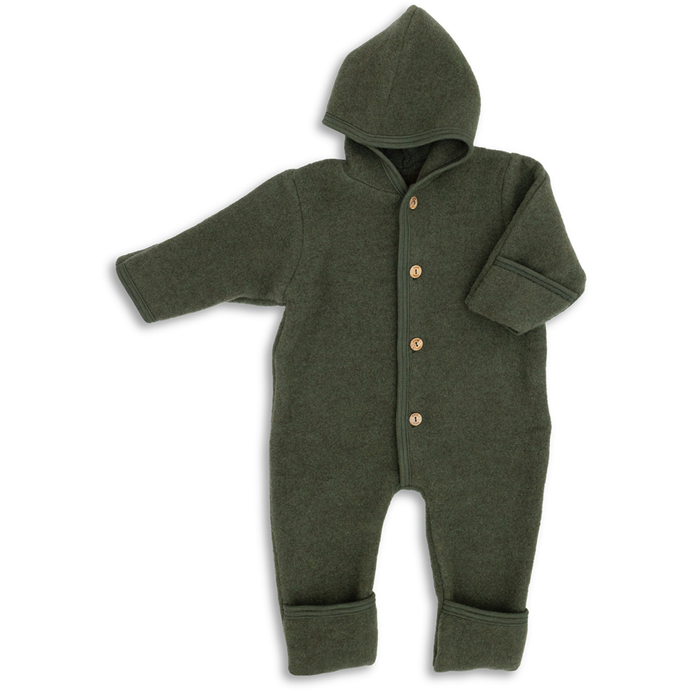 Engel  Wollfleece Overall mit Kapuze  Schilf Melange - Online MY SNOWFLAKE