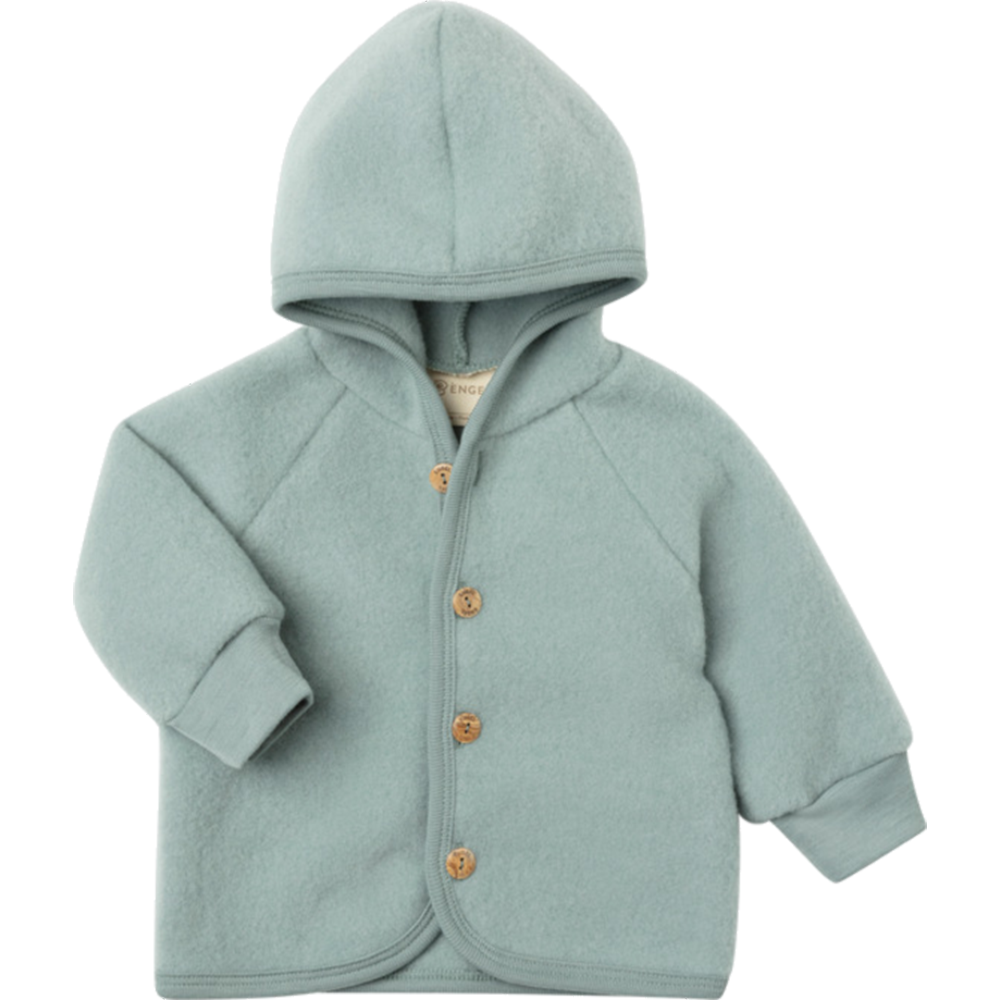 Engel  Wollfleece Kapuzenjacke  Bergblau Melange - Online MY SNOWFLAKE