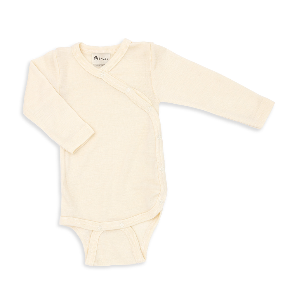 Engel  Schurwolle/Seide Wickelbody Langarm  Natur - Online MY SNOWFLAKE