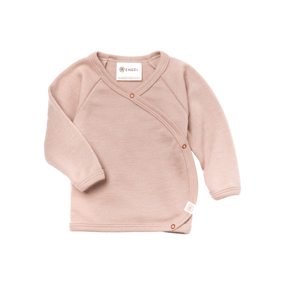Engel Cache-cœur bébé en laine vierge et soie vieux rose