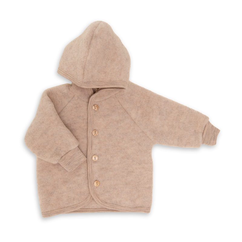 Engel  Wollfleece Kapuzenjacke  Sand Melange - Online MY SNOWFLAKE