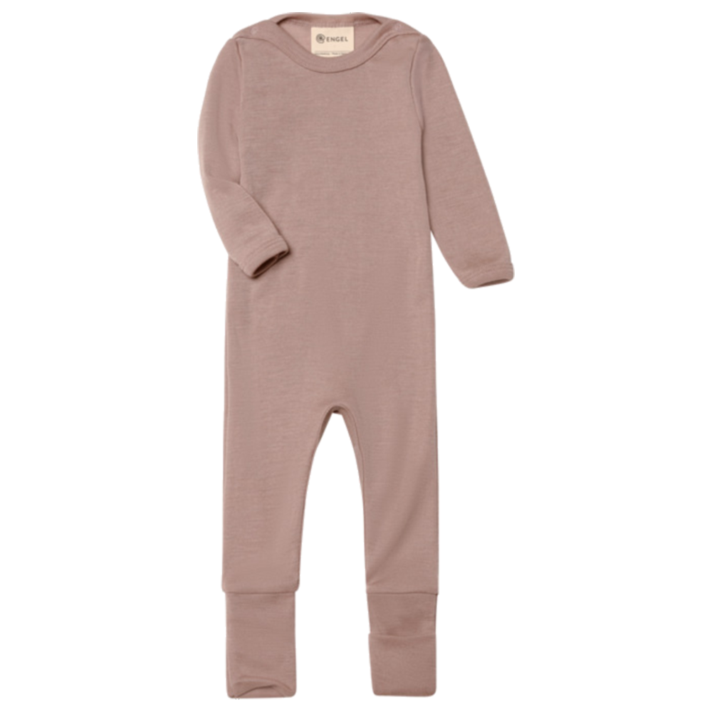 Engel  Schurwolle/Seide Strampler mit Umschlägen Dusty Rose - Online MY SNOWFLAKE