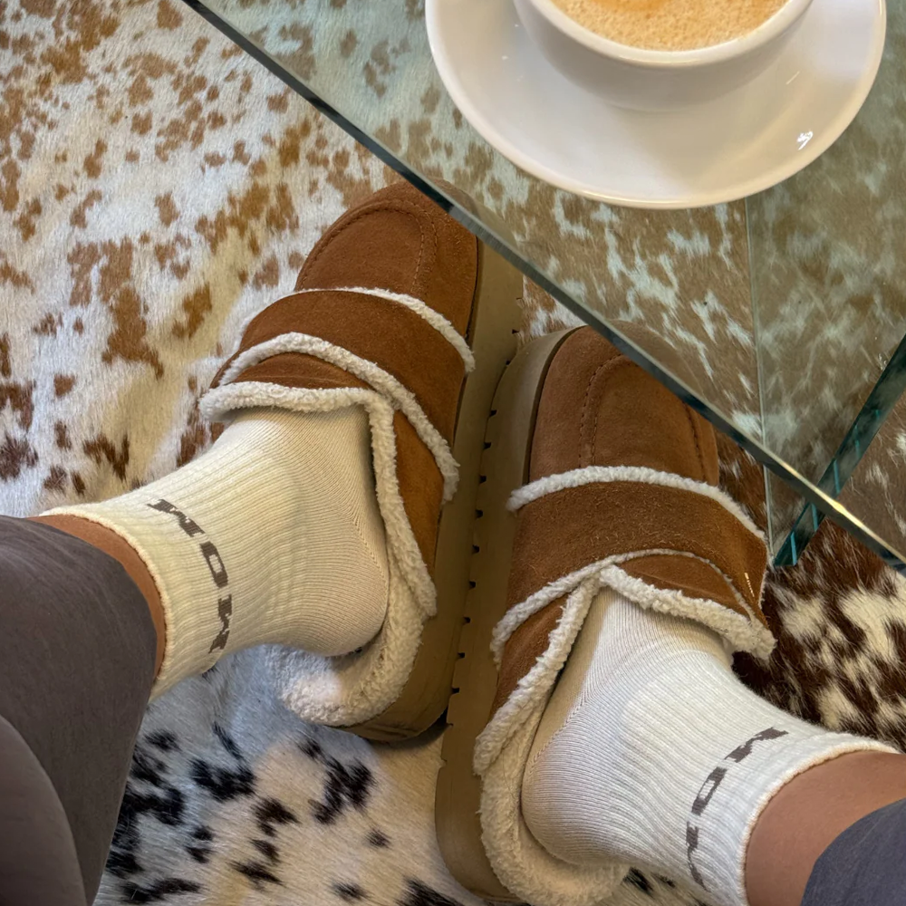 Famvibes College Wollsocken für Erwachsene 'Mom' Taupe - Online MY SNOWFLAKE