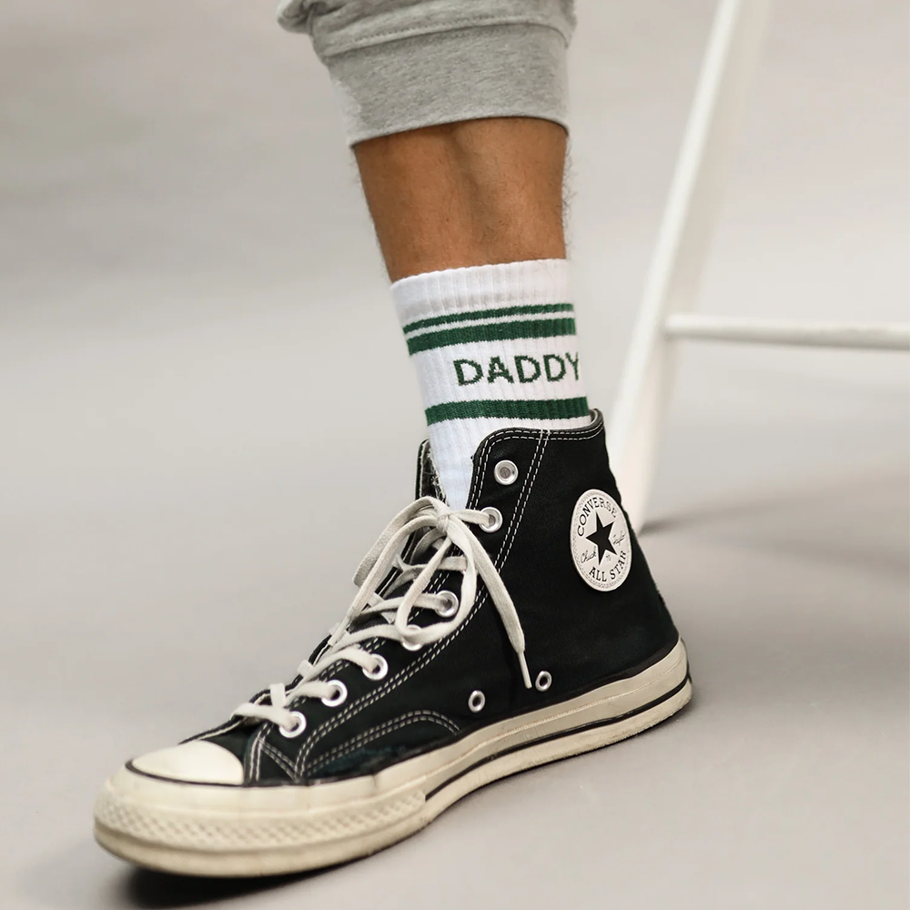 Famvibes Socken für Erwachsene 'Striped' Daddy Weiss/Grün - Online MY SNOWFLAKE