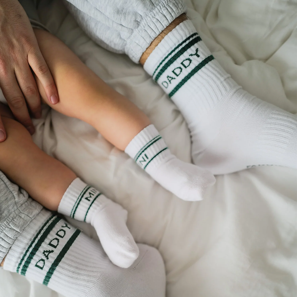 Famvibes Socken für Erwachsene 'Striped' Daddy Weiss/Grün - Online MY SNOWFLAKE