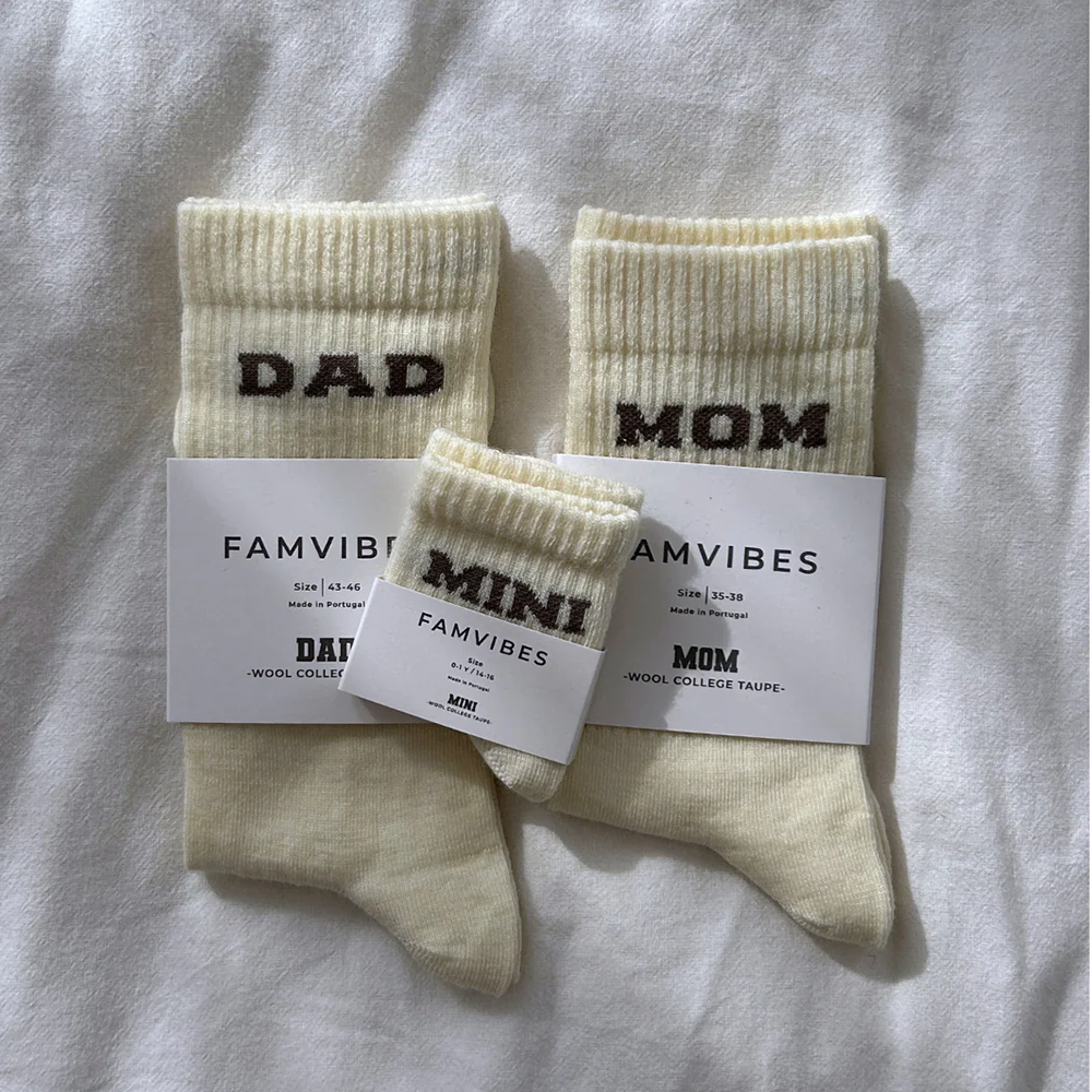 Famvibes College Wollsocken für Babys 'Mini' Taupe - Online MY SNOWFLAKE