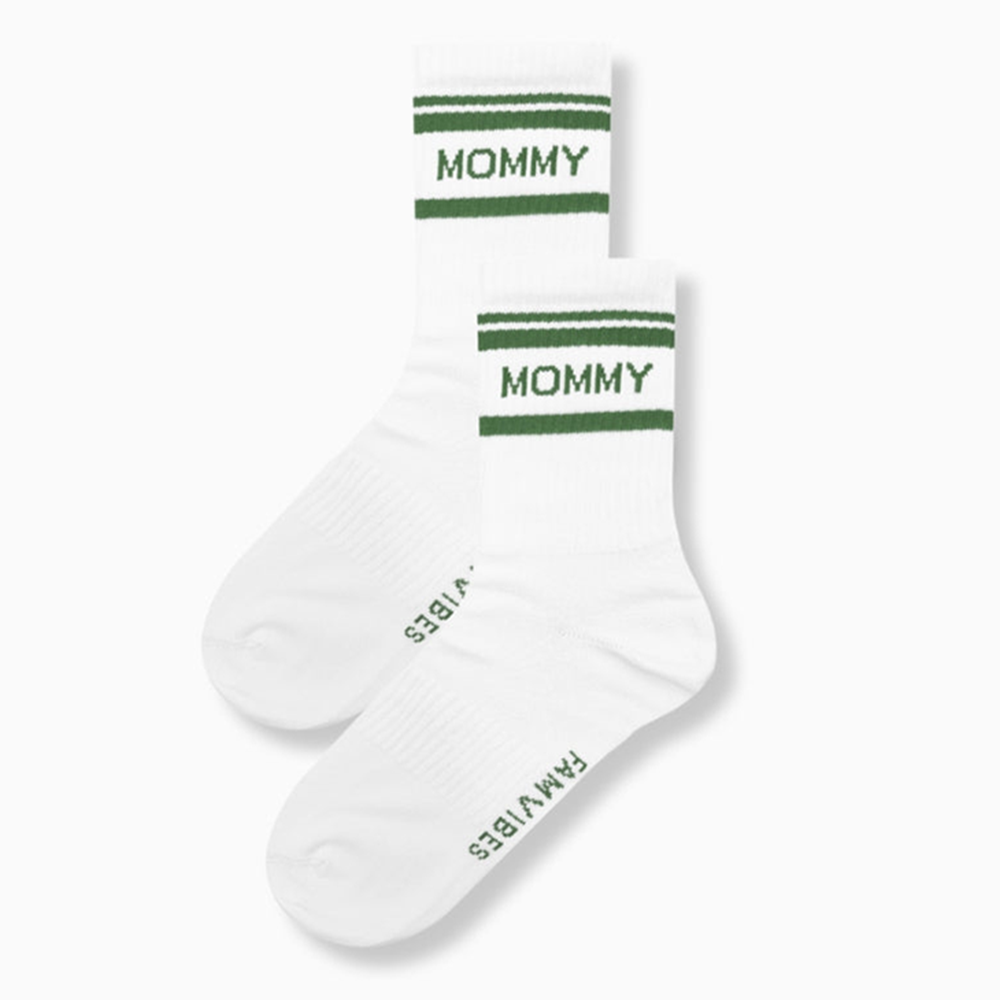 Famvibes Socken für Erwachsene 'Striped' Mommy Weiss/Grün - Online MY SNOWFLAKE