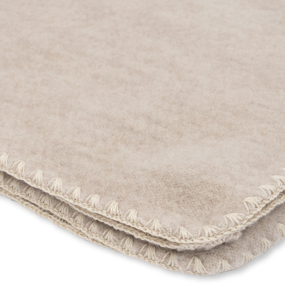 Fanga Fontana Wool Fleece Baby Blanket 'Erba' Oatmeal Melange