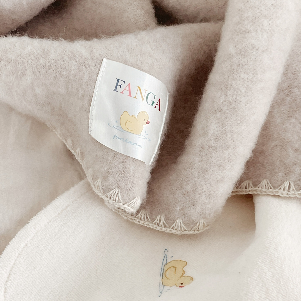 Fanga Fontana Wool Fleece Baby Blanket 'Erba' Oatmeal Melange