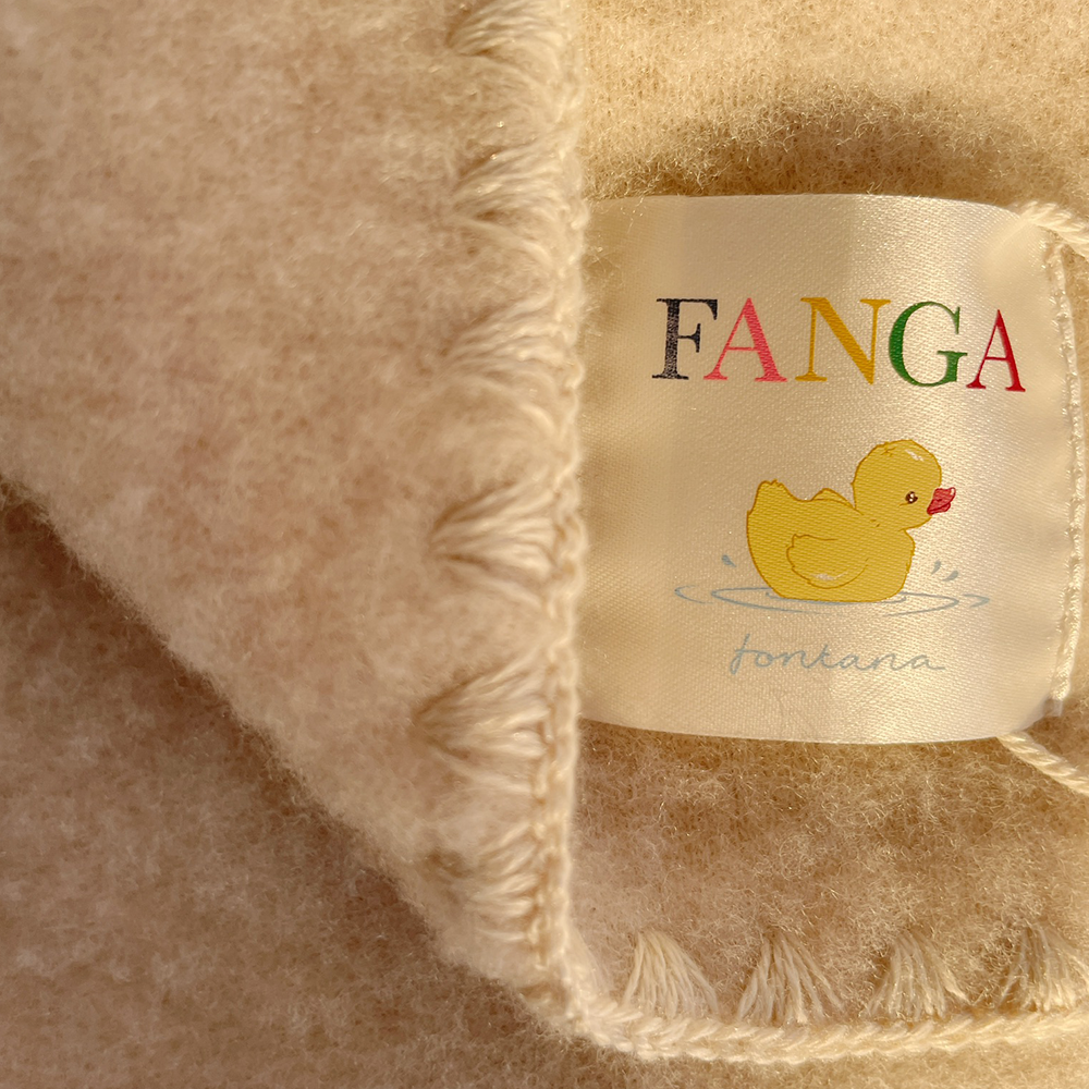 Fanga Fontana Wool Fleece Baby Blanket 'Erba' Oatmeal Melange