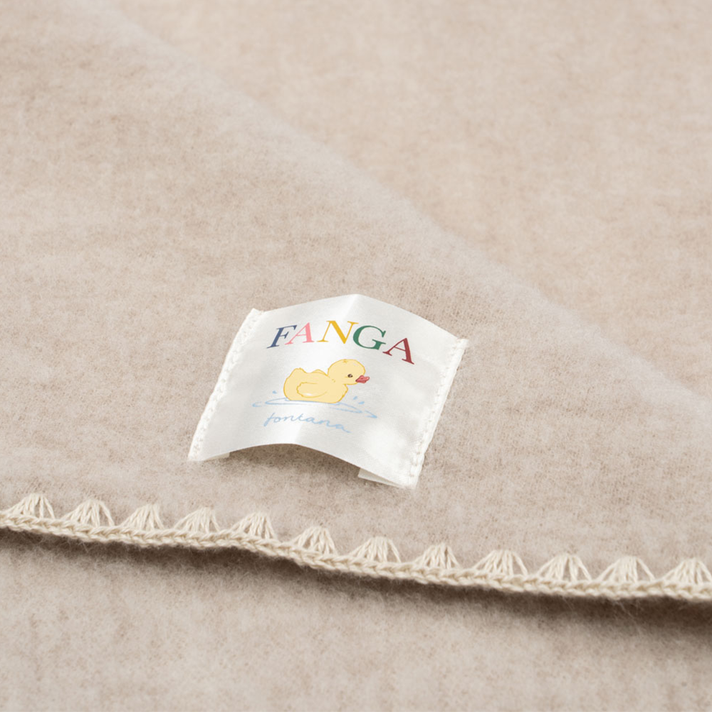 Fanga Fontana Wool Fleece Baby Blanket 'Erba' Oatmeal Melange