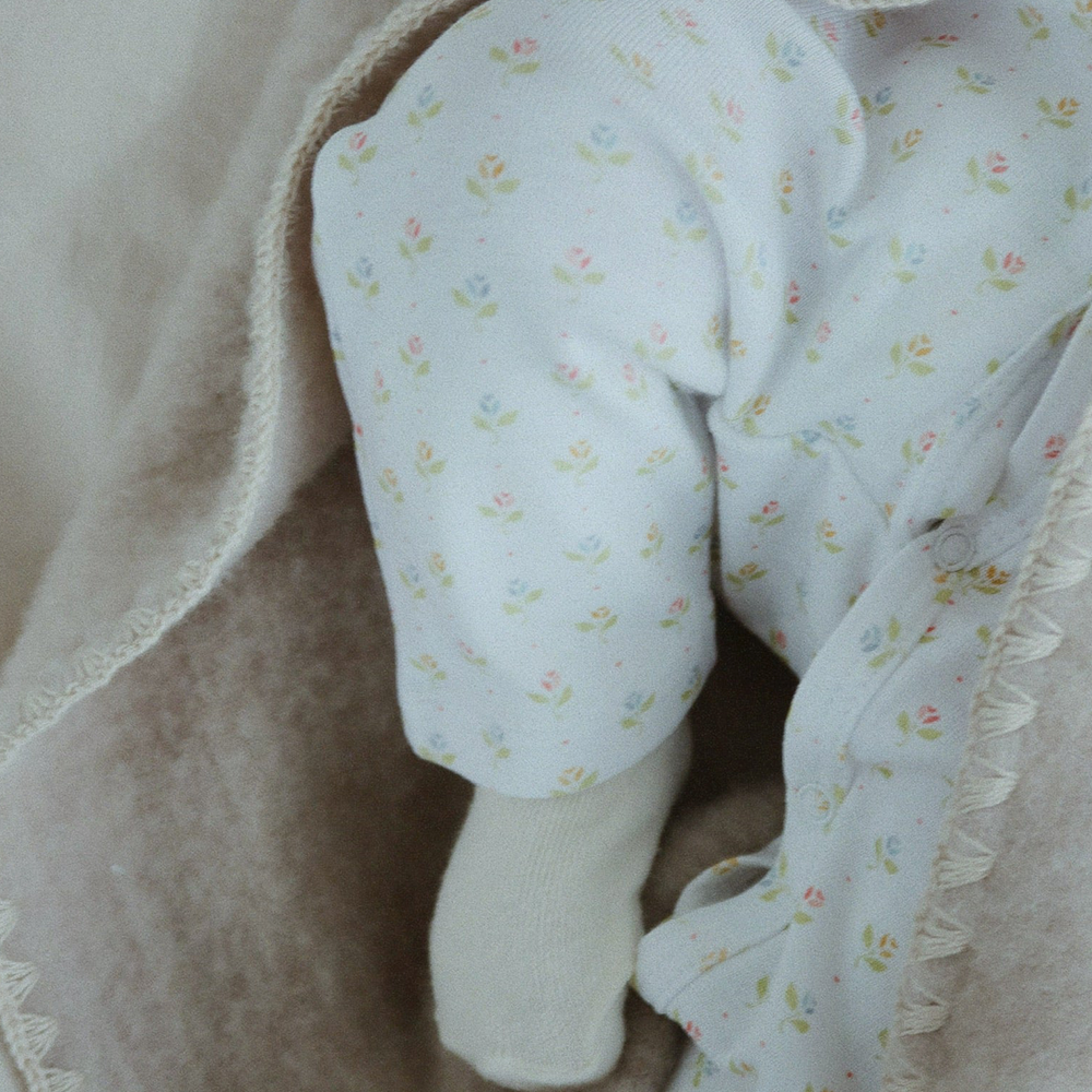 Fanga Fontana Wool Fleece Baby Blanket 'Erba' Oatmeal Melange