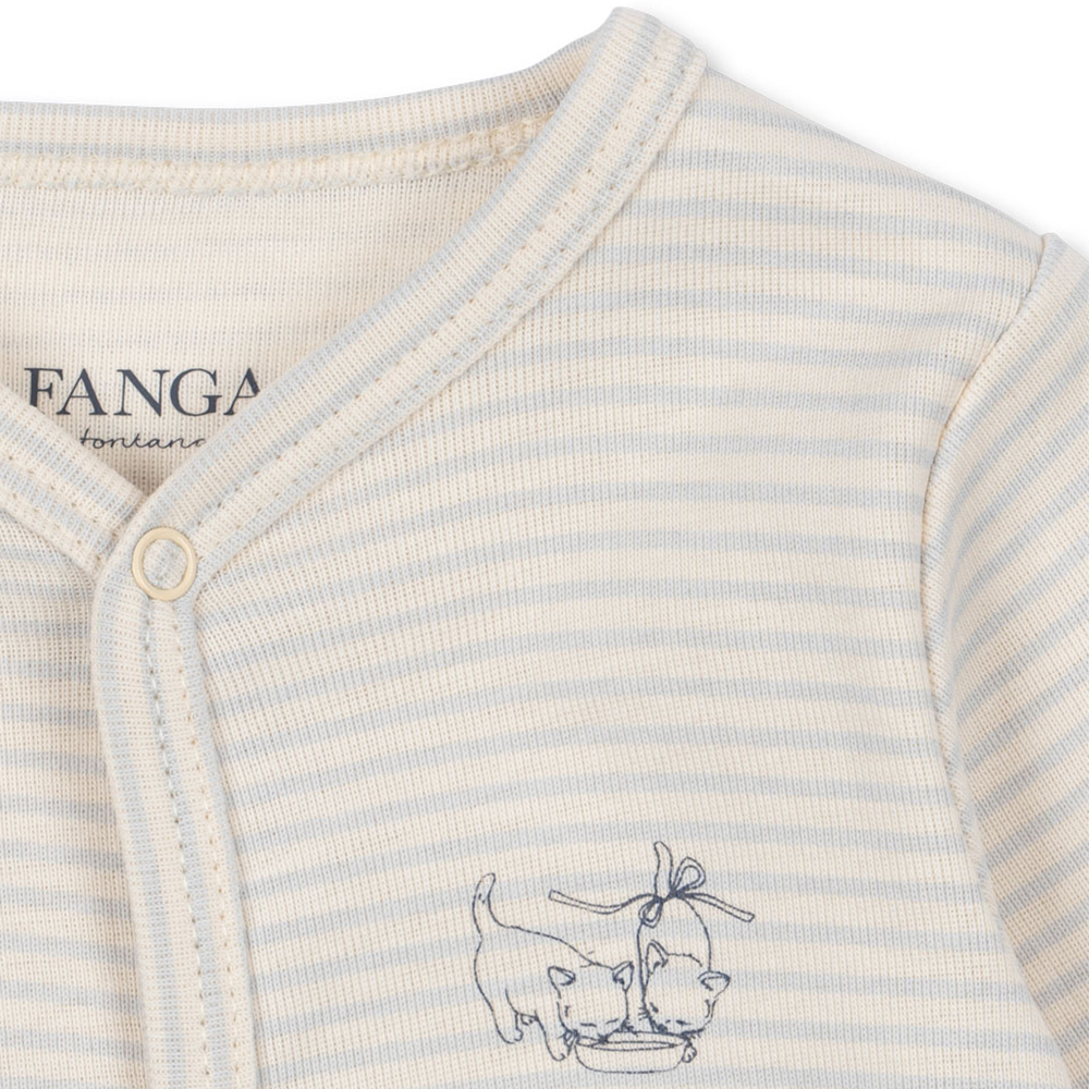 Fanga Fontana Romper Pajamas 'Fio' Tea Stripe Grey Dawn