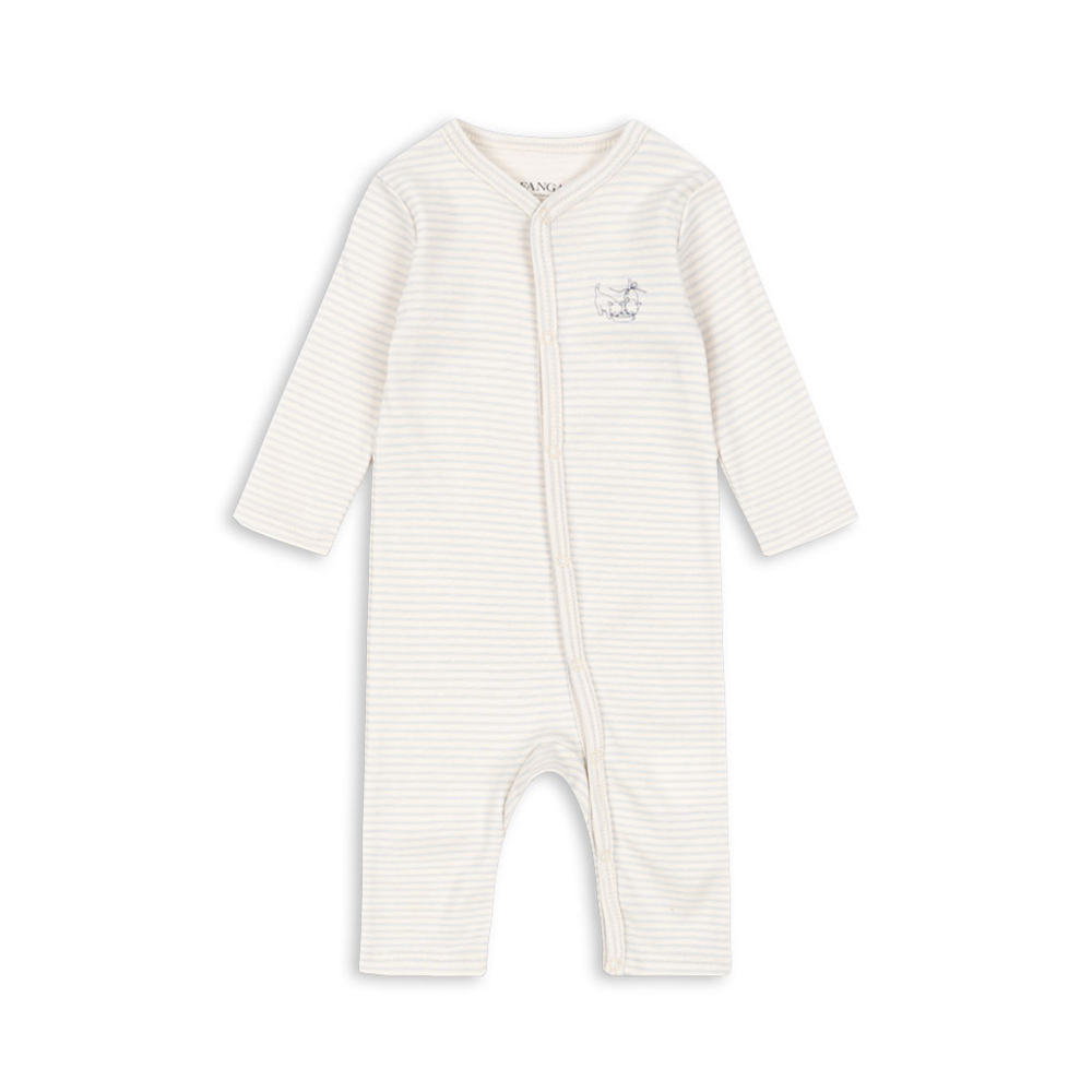 Fanga Fontana Romper Pajamas 'Fio' Tea Stripe Grey Dawn