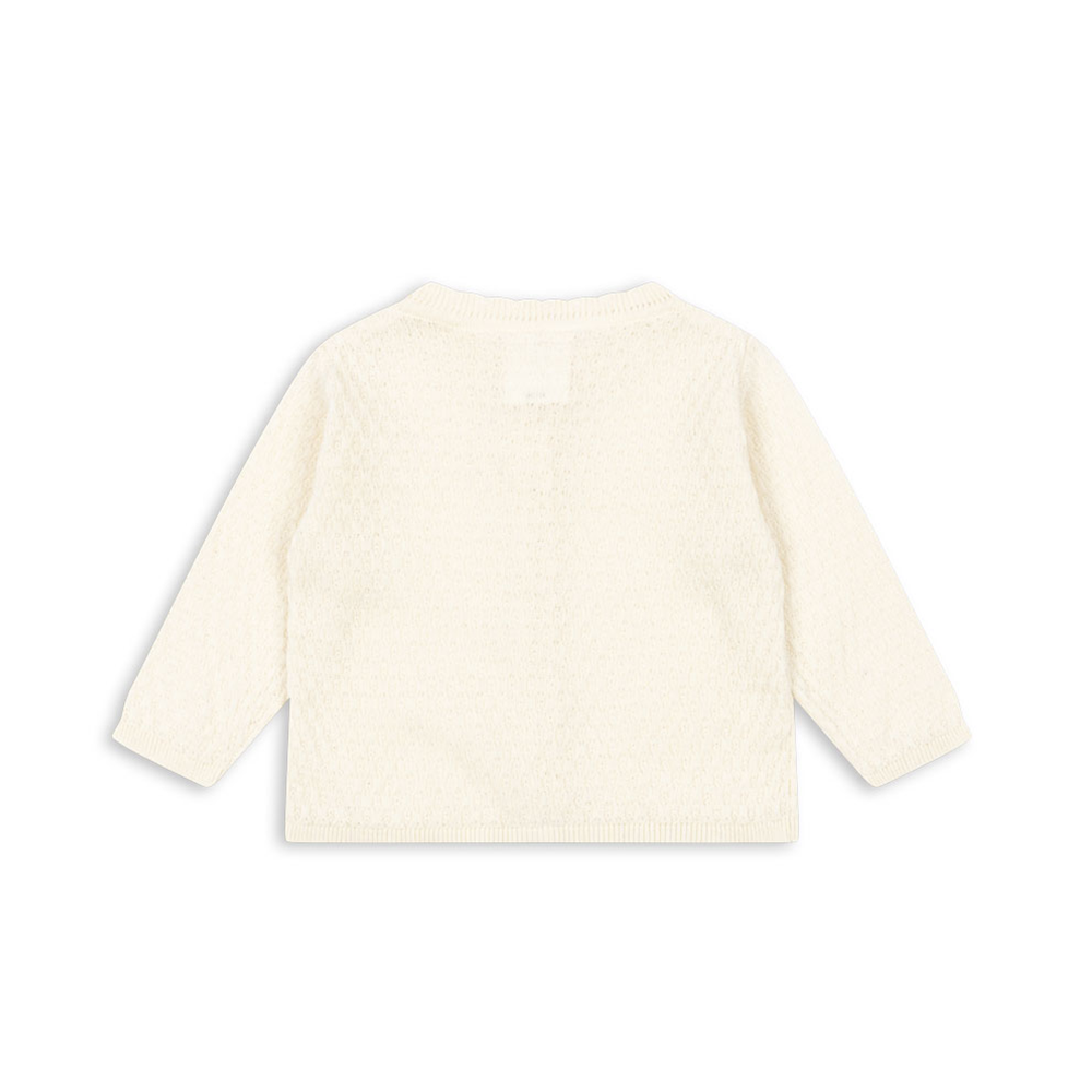 Fanga Fontana Baby Pointelle-Cardigan 'Venti' Antique White - Online MY SNOWFLAKE
