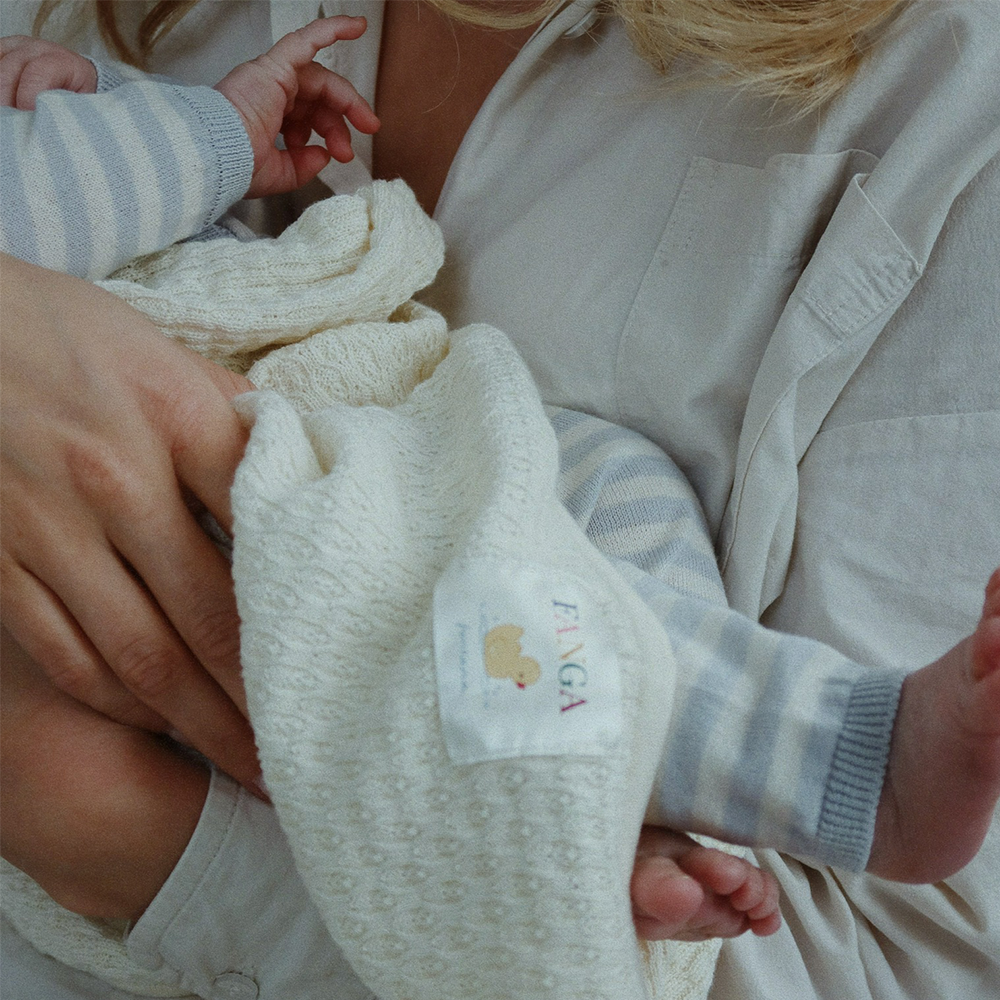 Fanga Fontana Cardigan bébé en tricot « Venti » Gris aube