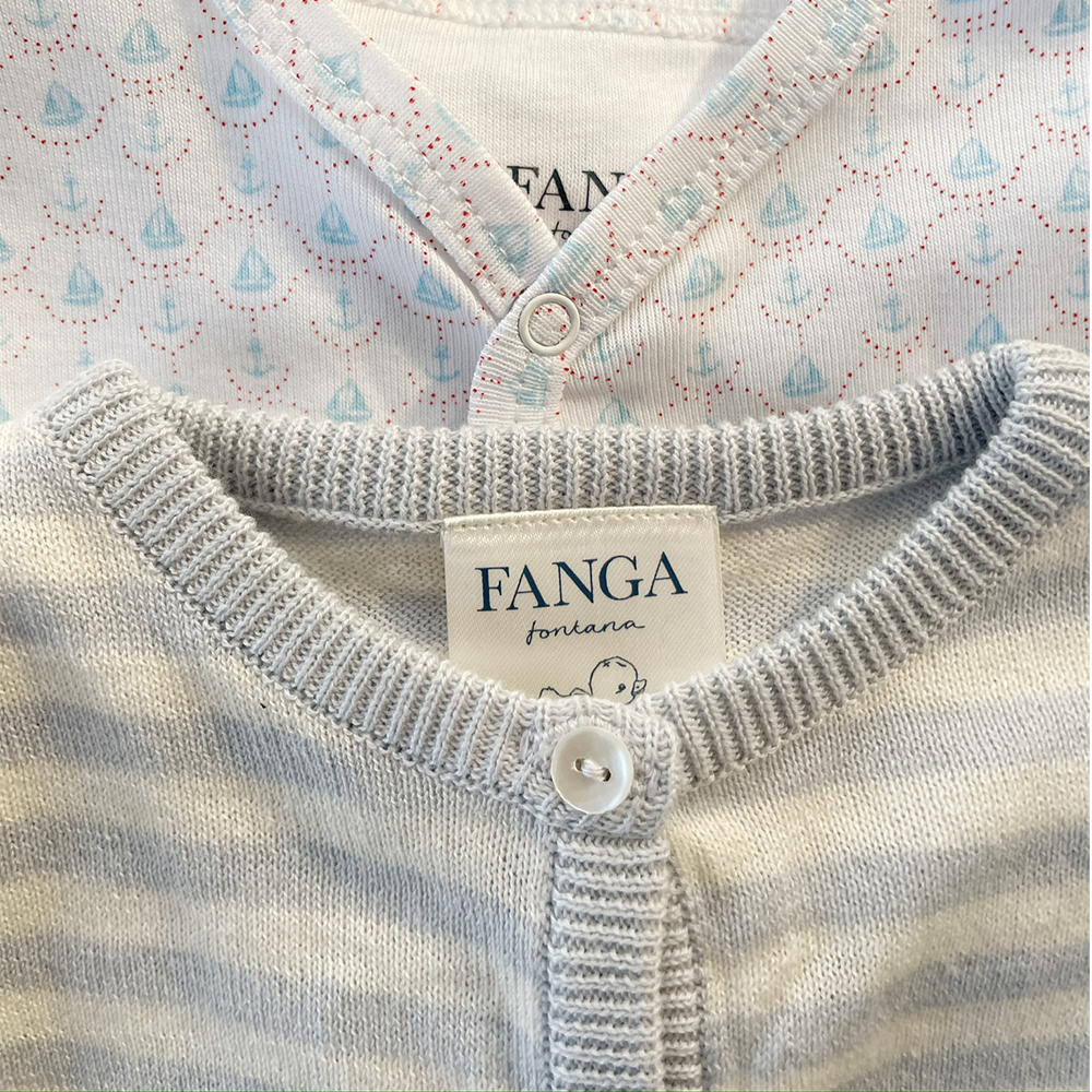 Fanga Fontana Cardigan bébé en tricot « Venti » Gris aube
