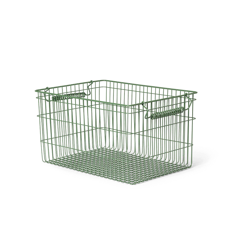 Ferm Living 2er Set Stapelbarer Aufbewahrungskorb 'Cala' Verdant Green