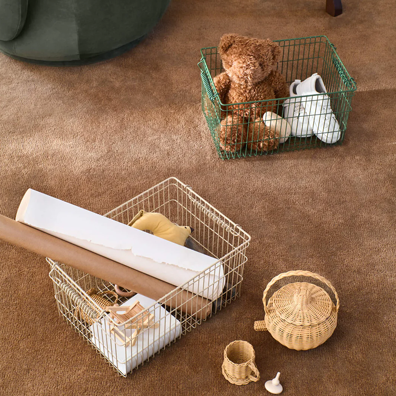 Ferm Living 2er Set Stapelbarer Aufbewahrungskorb 'Cala' Verdant Green