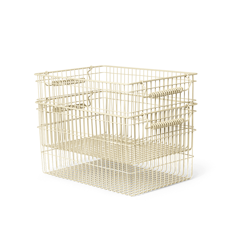 Ferm Living Set of 2 Stackable Storage Baskets 'Cala' Cashmere
