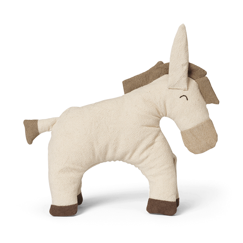 Ferm Living Cuddly Toy 'Donkey' Undyed/Dark