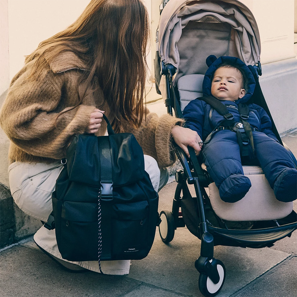 Finnsøn  Eco Wickelrucksack mit Wickelunterlage 'ELISE'  Black
