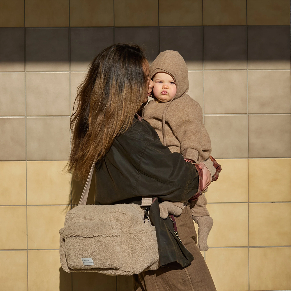 Finnsøn  Eco Oversized Kinderwagen Organizer mit Kinderwagenclips 'FREYA' Beige - Online MY SNOWFLAKE