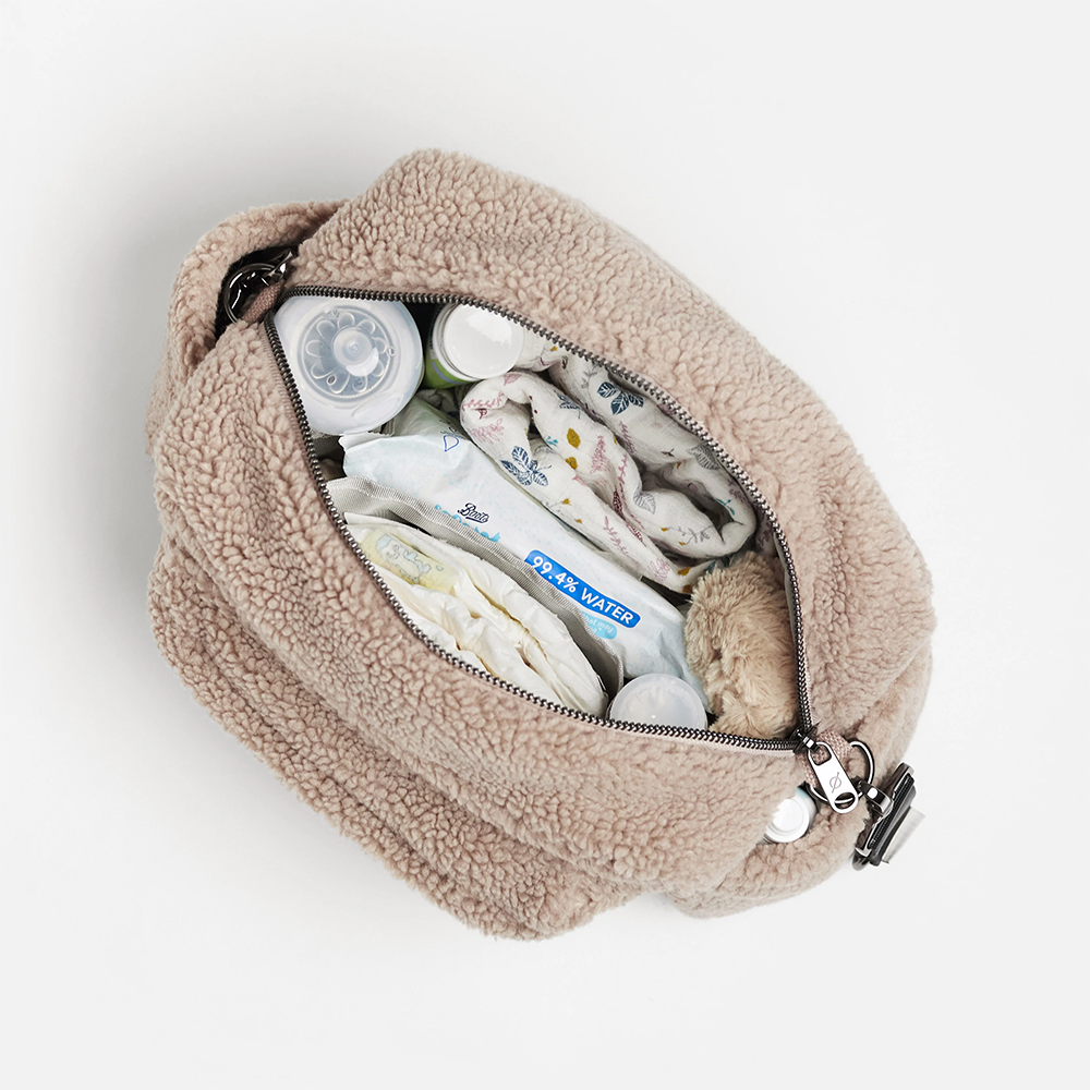 Finnsøn  Eco Oversized Kinderwagen Organizer mit Kinderwagenclips 'FREYA' Beige - Online MY SNOWFLAKE