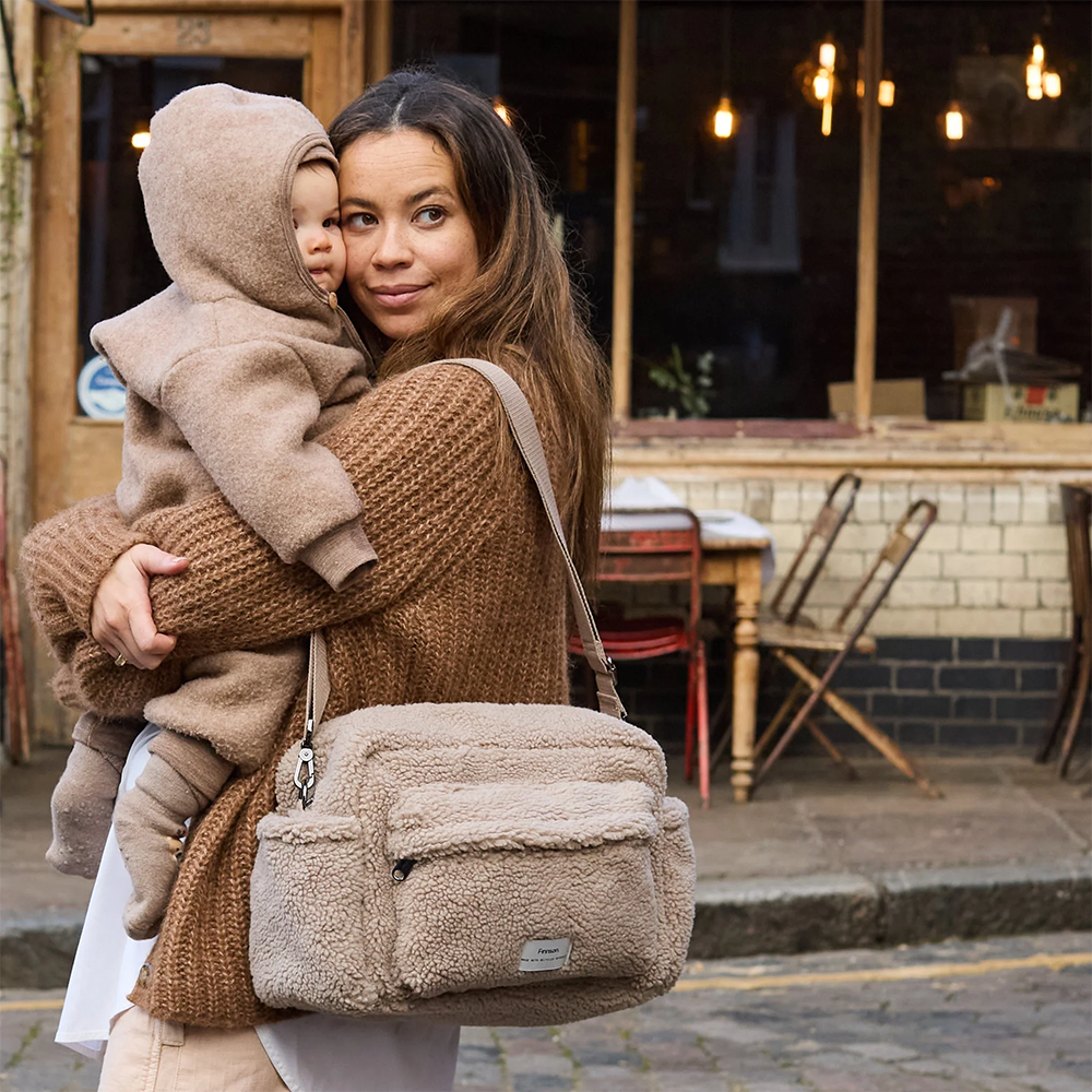 Finnsøn  Eco Oversized Kinderwagen Organizer mit Kinderwagenclips 'FREYA' Beige - Online MY SNOWFLAKE