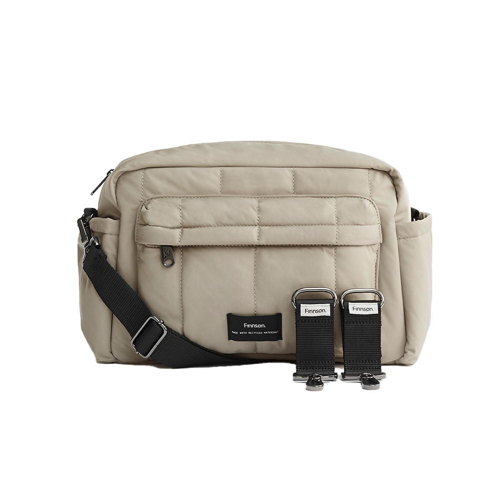 Finnsøn Eco Oversized Stroller Organizer with Stroller Clips 'FREYA' Taupe