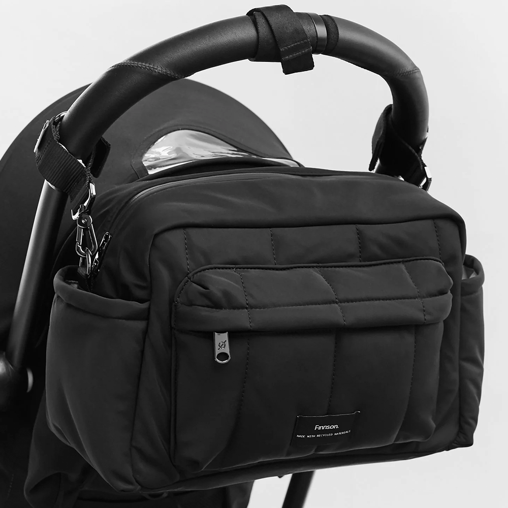 Finnsøn  Eco Oversized Kinderwagen Organizer mit Kinderwagenclips 'FREYA'  Black - Online MY SNOWFLAKE