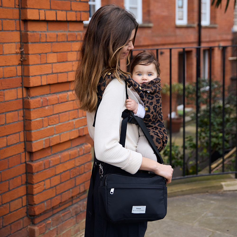 Finnsøn  Eco Kinderwagen Organizer mit Kinderwagenclips 'FRIDA' Black