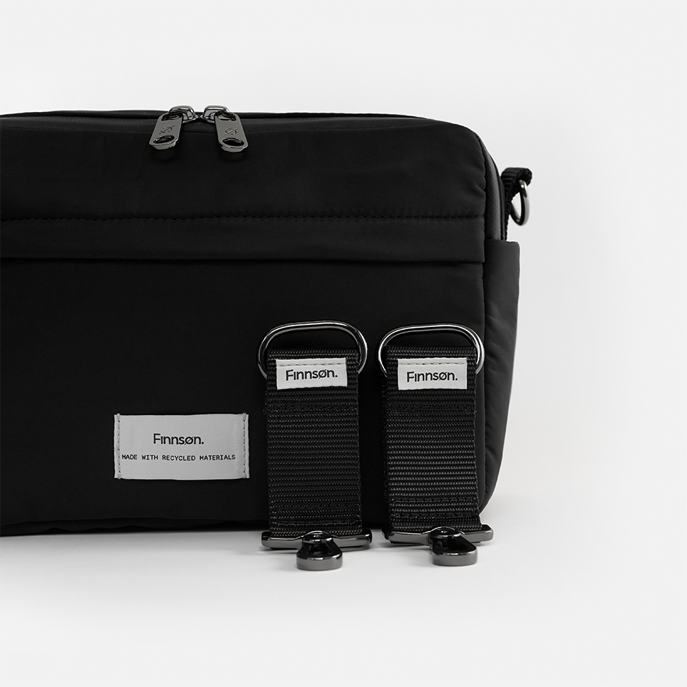 Finnsøn  Eco Kinderwagen Organizer mit Kinderwagenclips 'FRIDA' Black