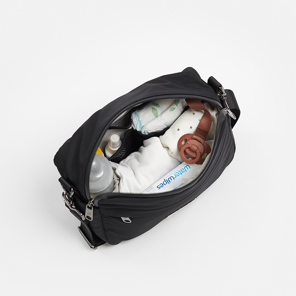 Finnsøn  Eco Kinderwagen Organizer mit Kinderwagenclips 'FRIDA' Black