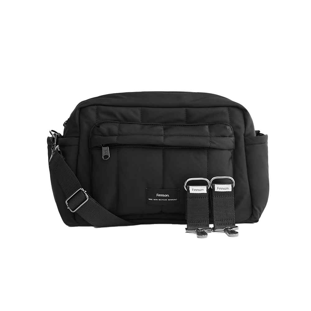 Finnsøn  Eco Oversized Kinderwagen Organizer mit Kinderwagenclips 'FREYA'  Black - Online MY SNOWFLAKE