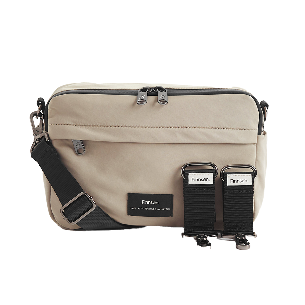 Finnsøn  Eco Kinderwagen Organizer mit Kinderwagenclips 'FRIDA' Taupe