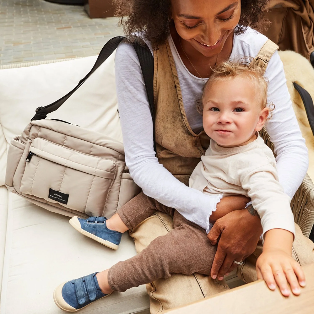 Finnsøn Eco Oversized Stroller Organizer with Stroller Clips 'FREYA' Taupe