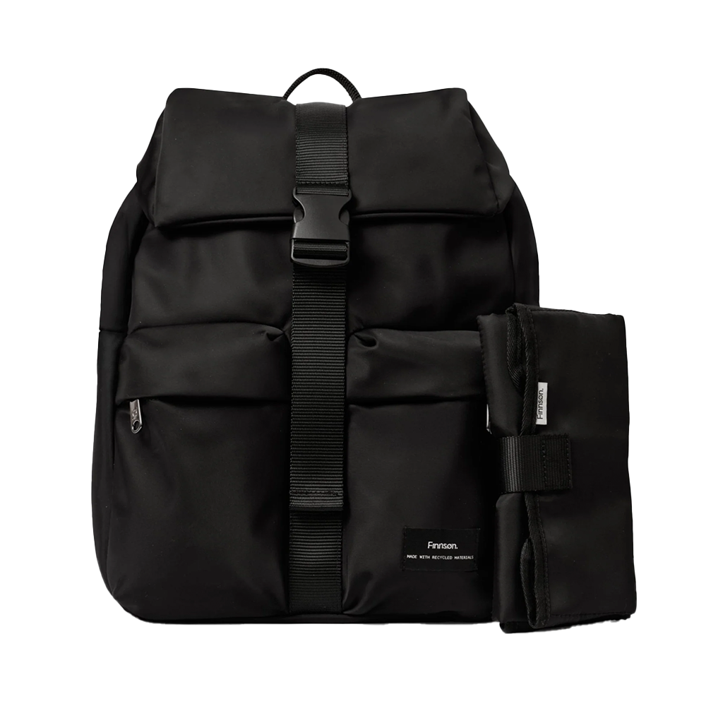 Finnsøn  Eco Wickelrucksack mit Wickelunterlage 'ELISE'  Black
