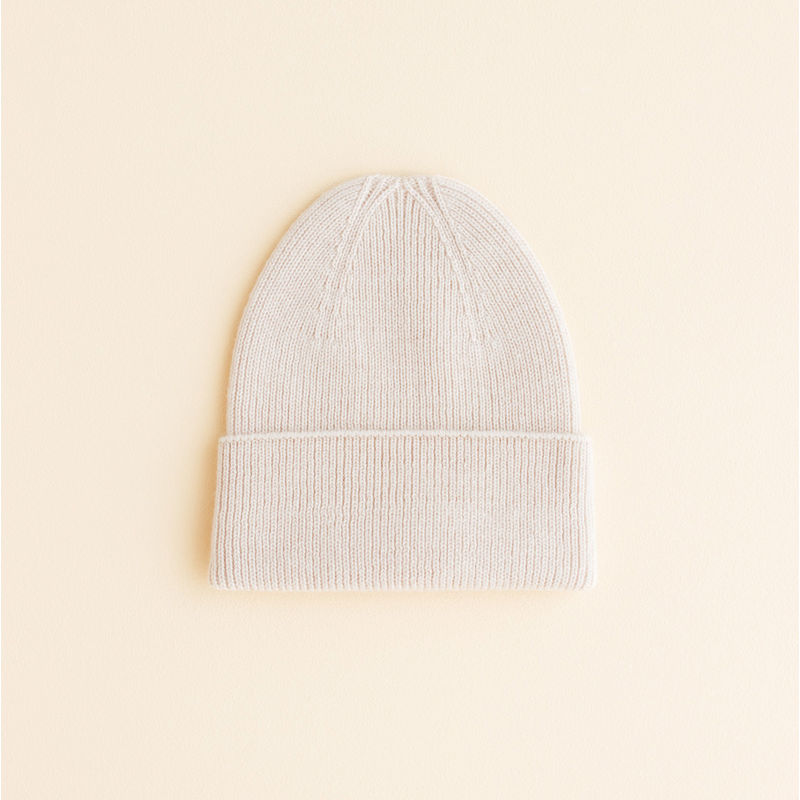 Hvid  Newborn Beanie Fonzie Cream - Online MY SNOWFLAKE