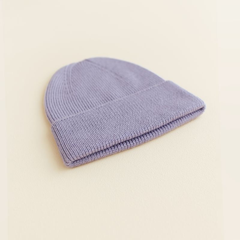 Hvid  Newborn Beanie Fonzie Lilac