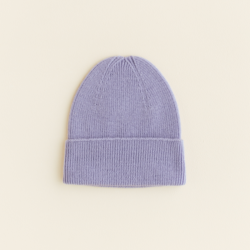 Hvid  Newborn Beanie Fonzie Lilac
