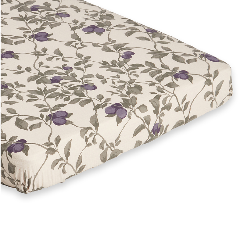 Garbo & Friends Musselin Fixleintuch 90 x 200 cm Plum