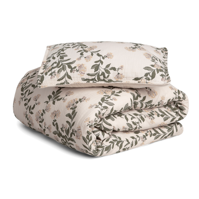 Junior Bettwäsche-Set in Beige mit Blumenmuster von Garbo&Friends.