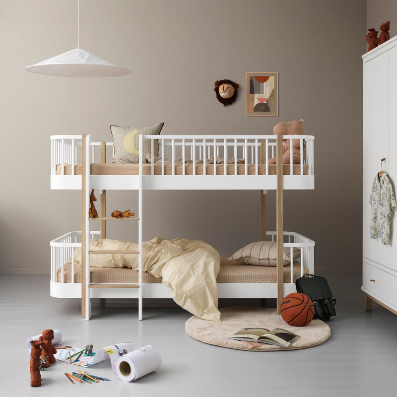 Oliver Furniture  Umbauset zwei Wood Original Einzelbetten zum Halbhohen Etagenbett  Weiss/Eiche - Online MY SNOWFLAKE