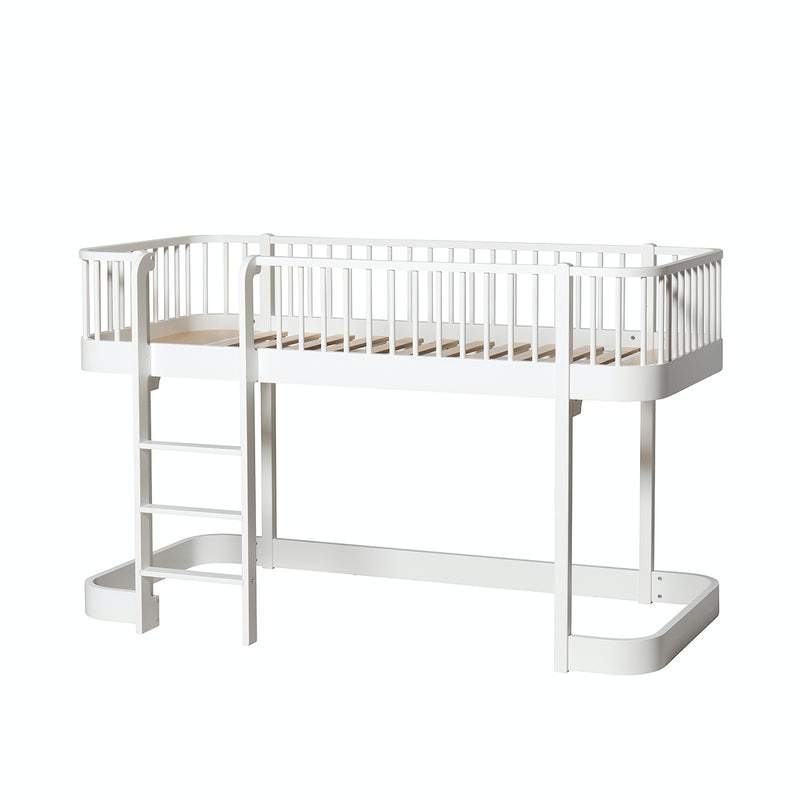 Oliver Furniture Conversion Kit Wood Half-height Bunk Bed to Half-height Loft Bed White