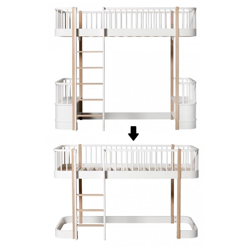 Oliver Furniture <br/> Umbauset Wood <br/> Hochbett zum Halbhohen Hochbett <br/> Weiss/Eiche,Hochbetten, Oliver Furniture - SNOWFLAKE kindermöbel concept store